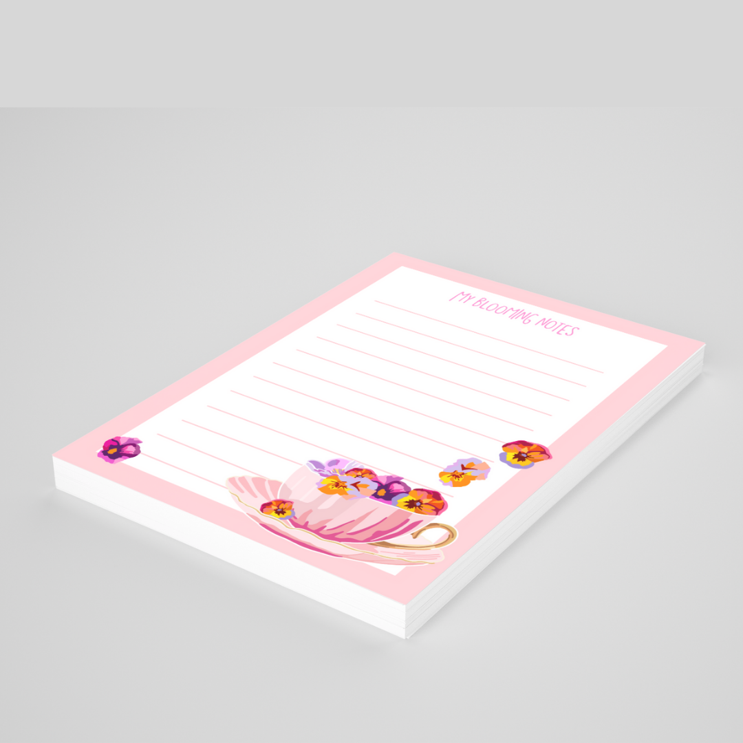"Cup of flowers" notepad