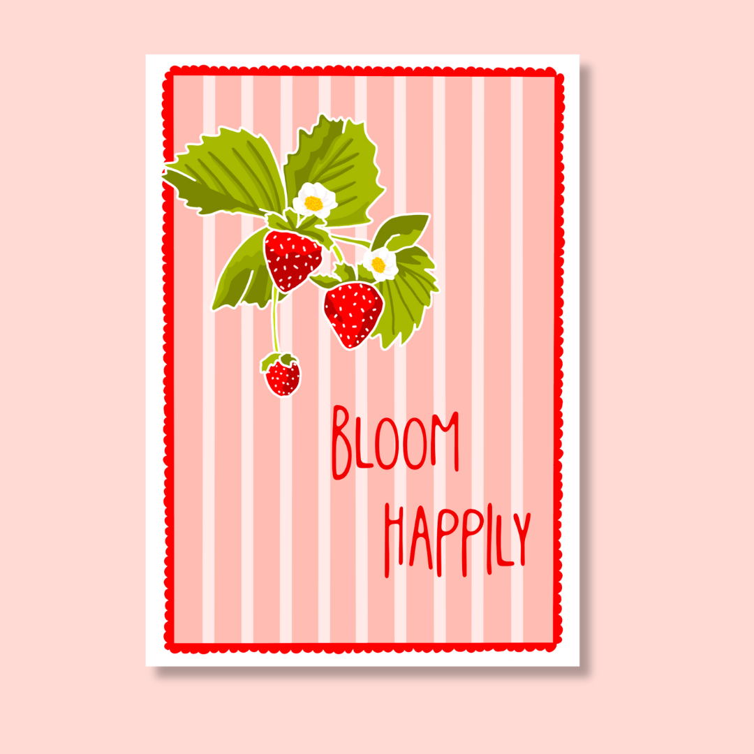 "Strawberries" greeting card