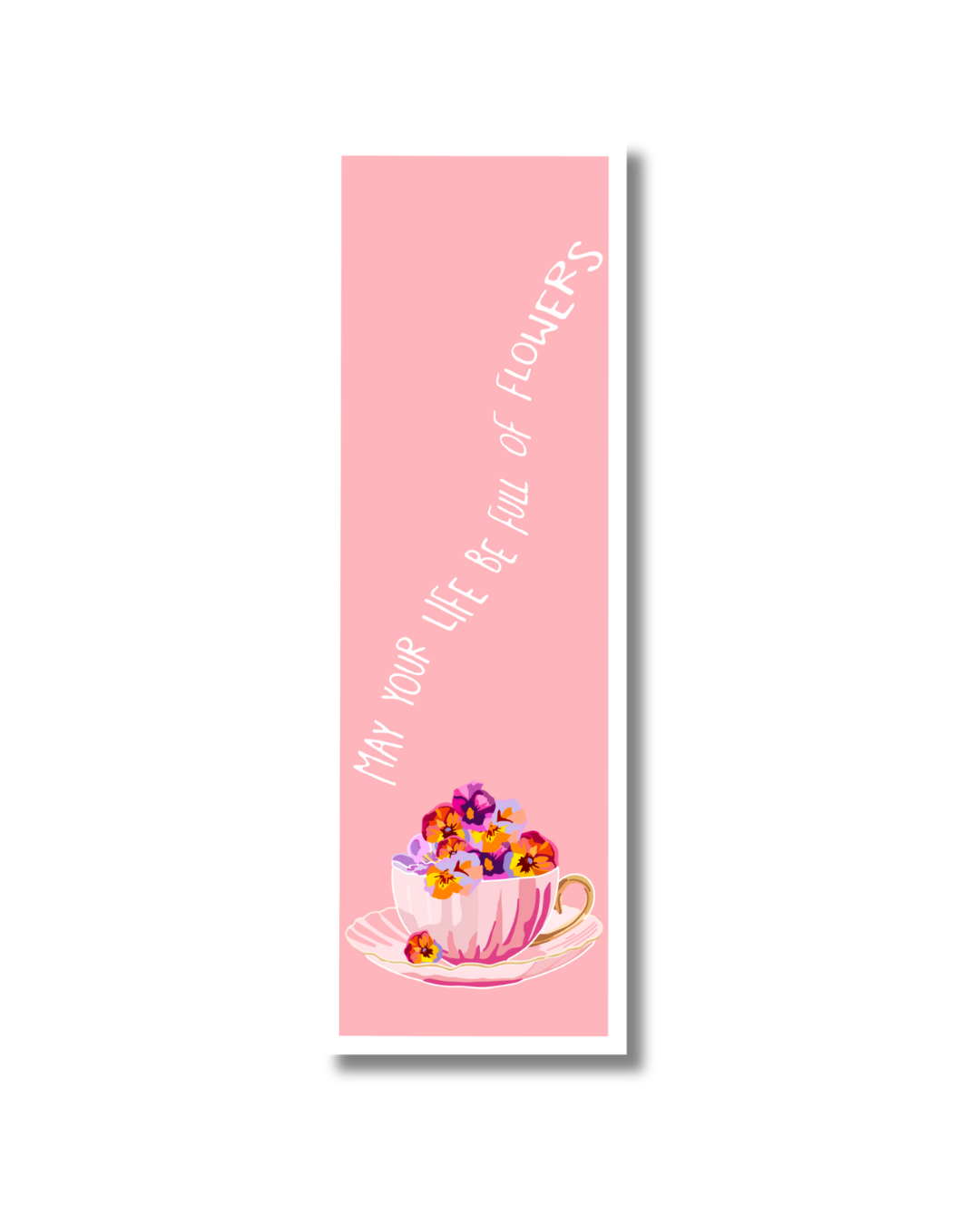 Cup of flowers bookmark