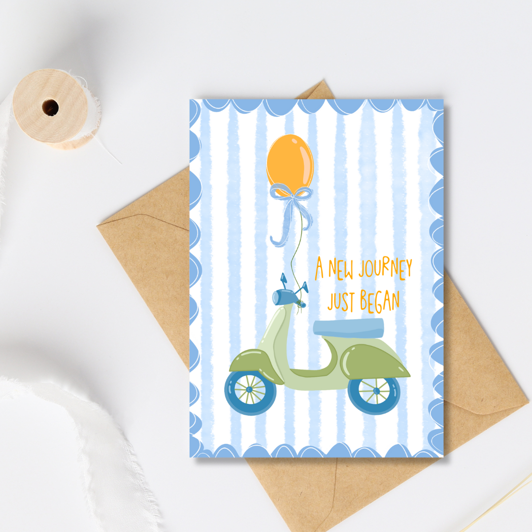 "A new journey" greeting card