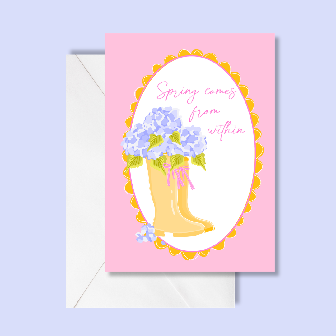 "Blooming Boots" greeting card