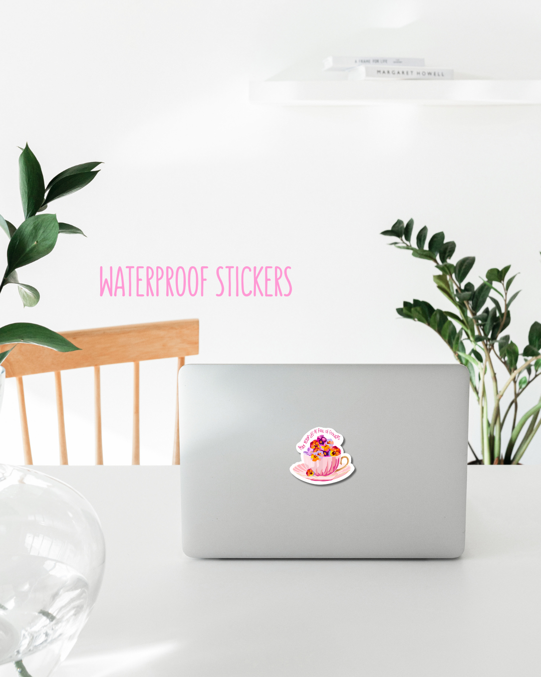 "Cup of flowers" big sticker