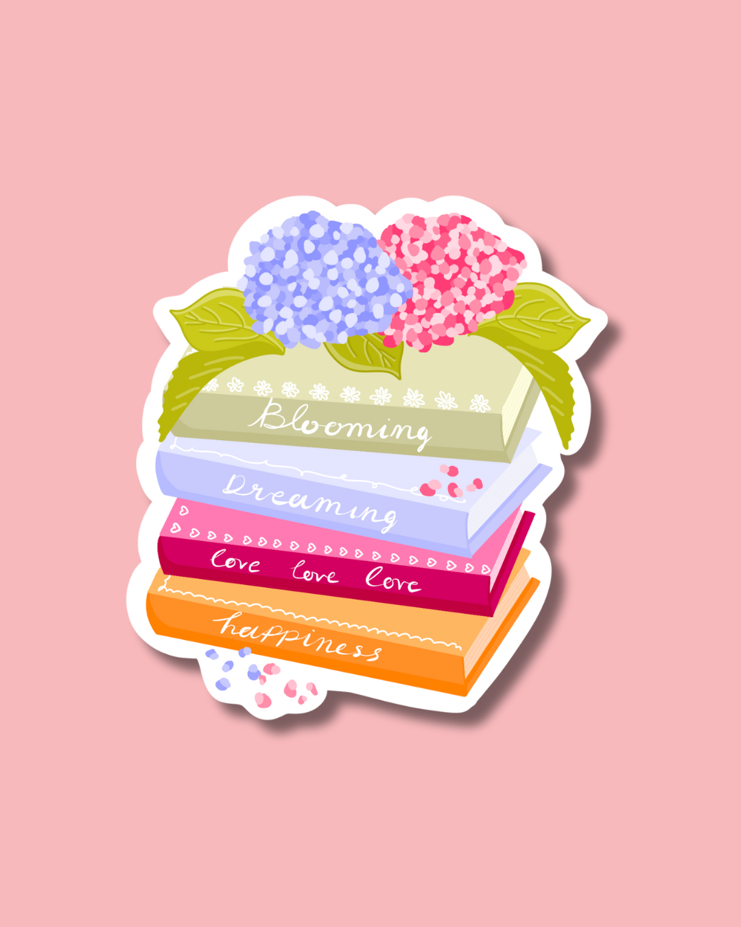 "Blooming Books" sticker
