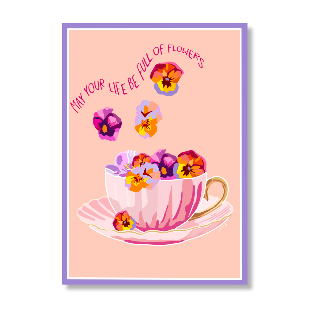 "Cup of flowers" Poster