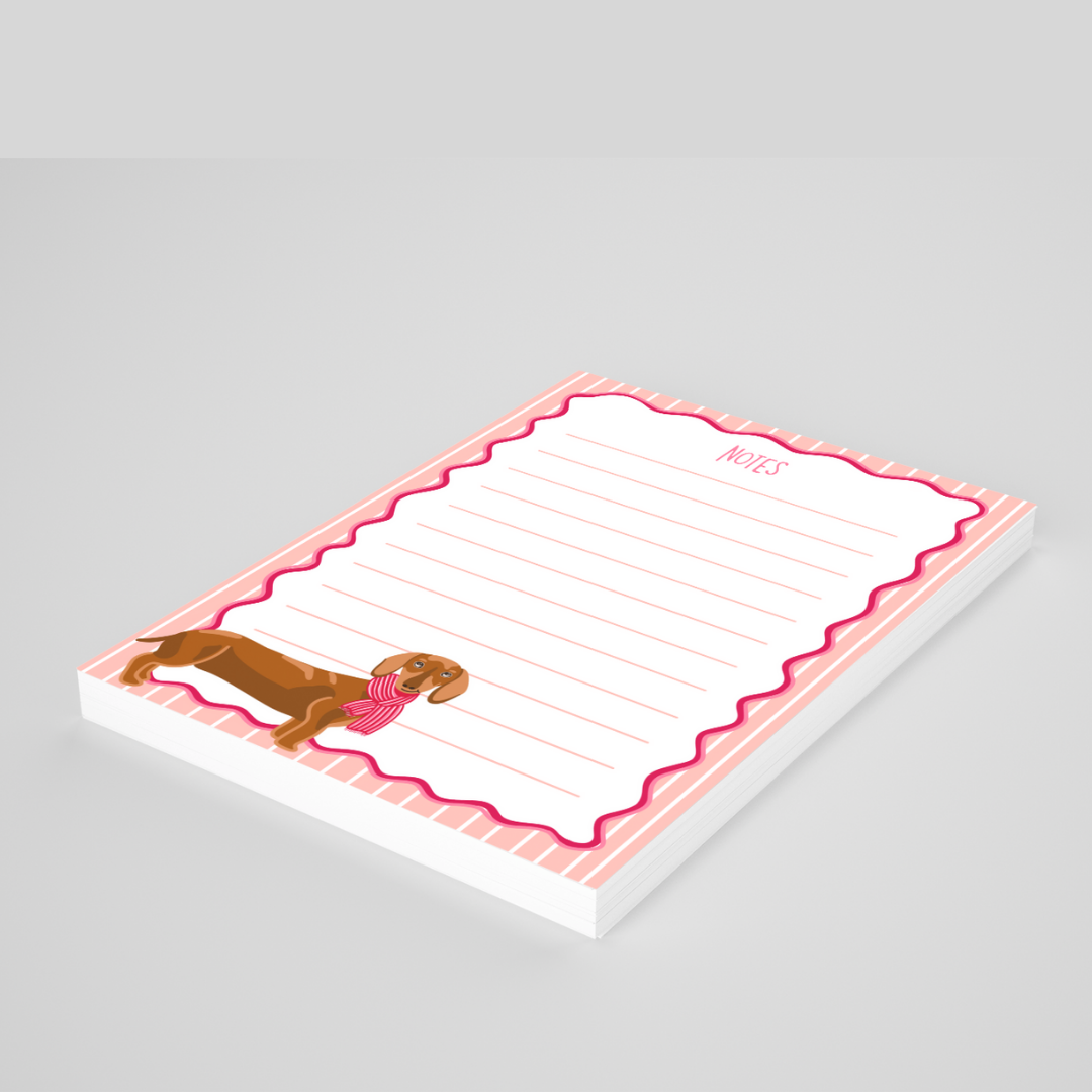 "Warm heart dog" notepad