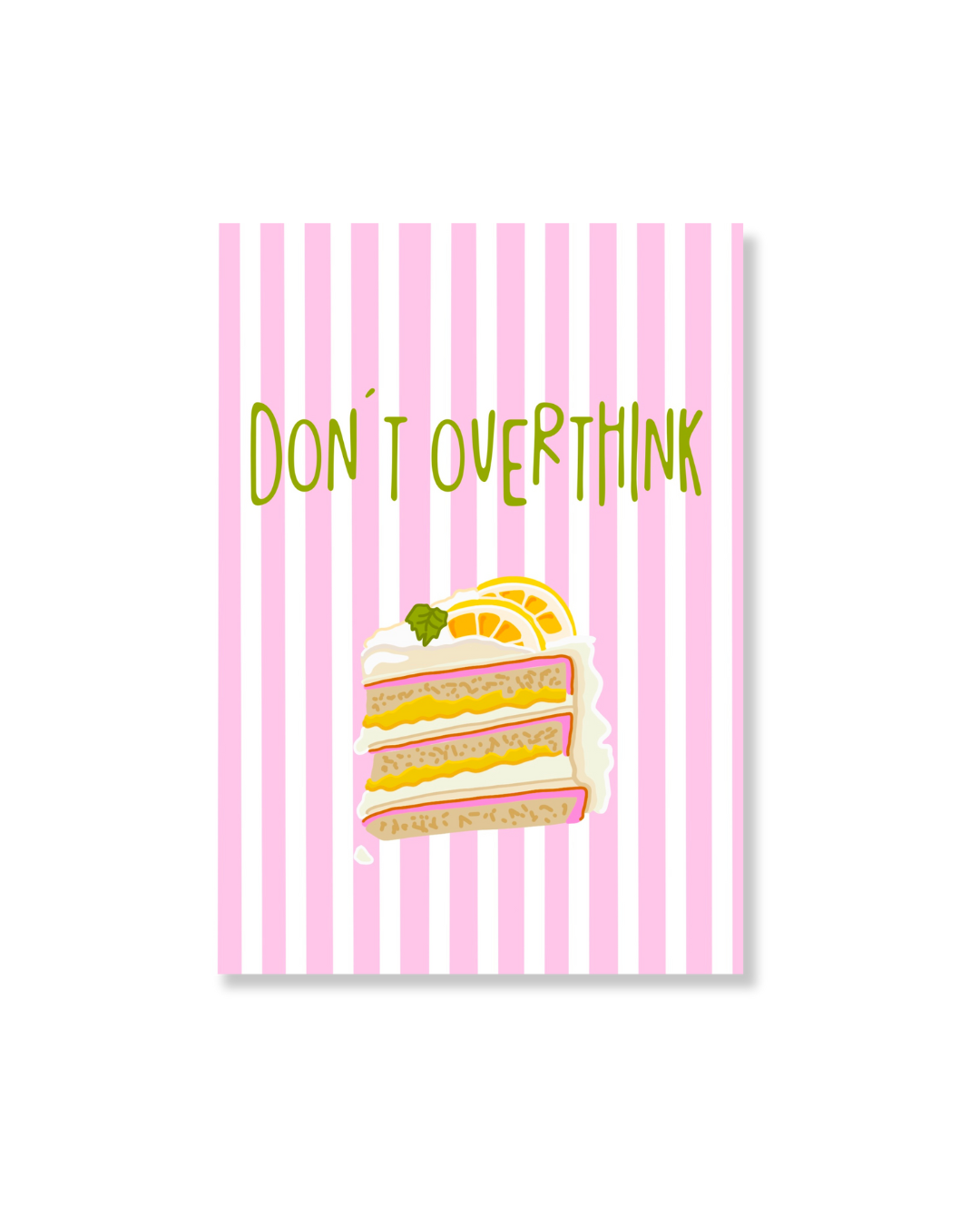 "Don't overthink" greeting card