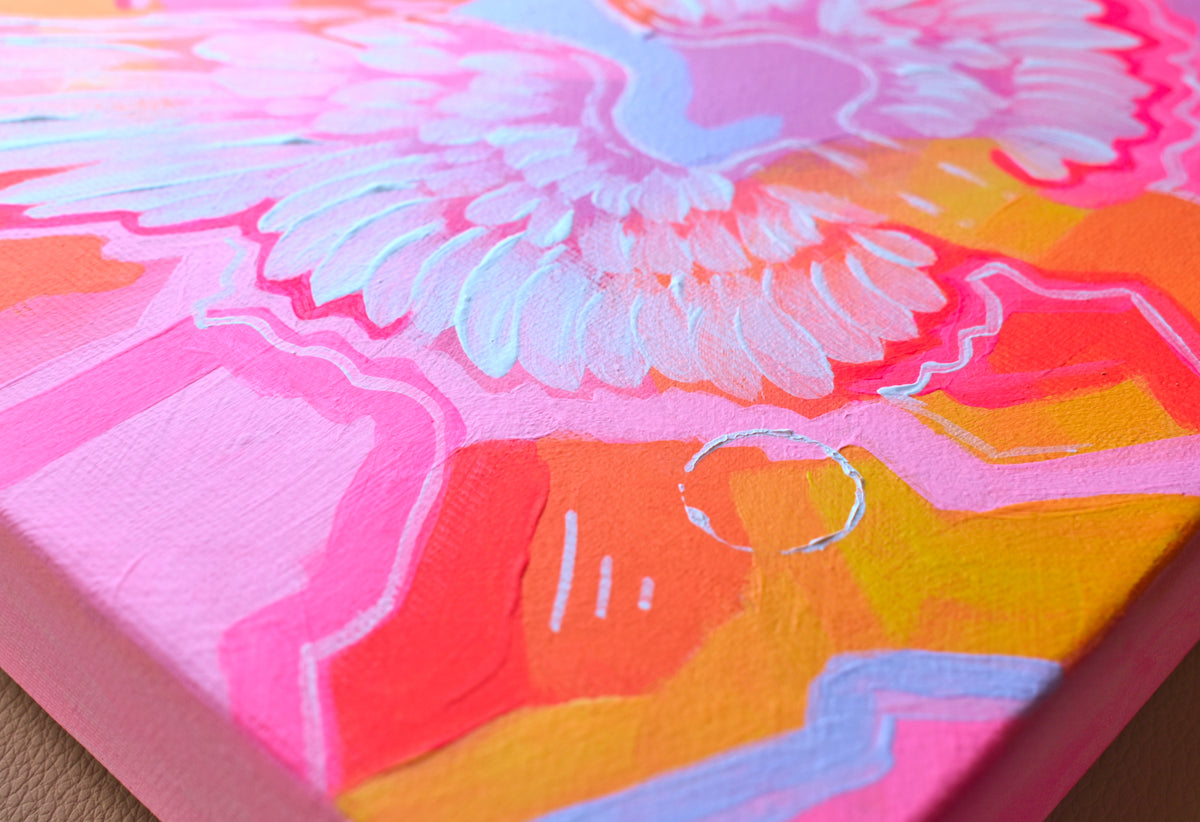 "Dancing under the sunset" painting