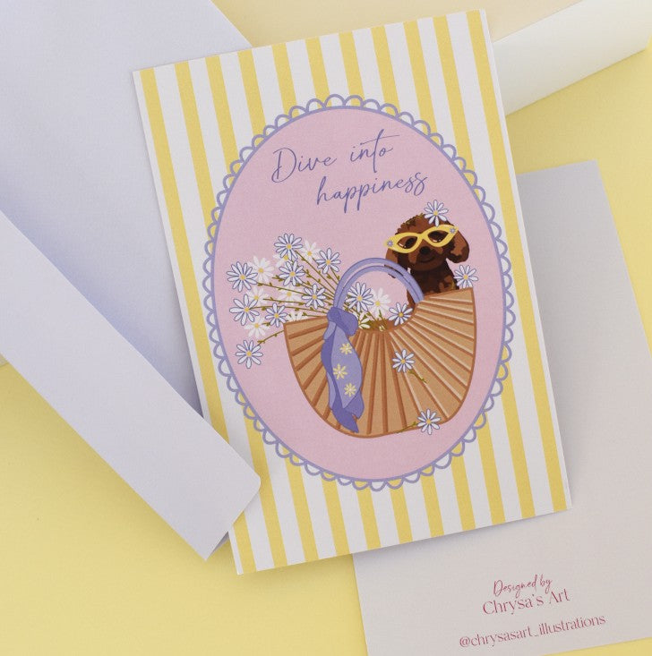 "Dive into happiness" greeting card