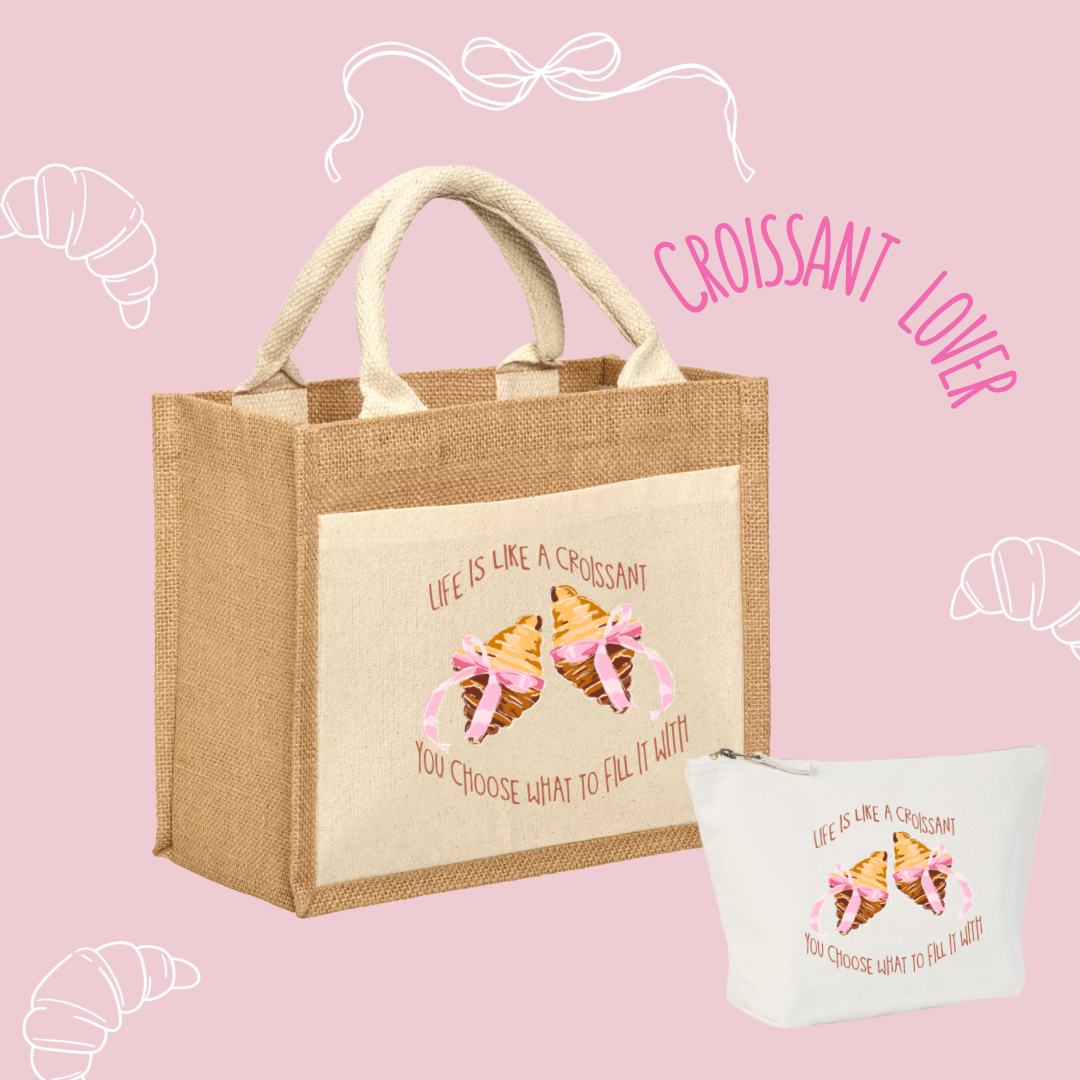 Illustrated Croissant bag set