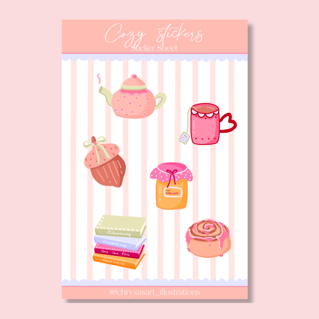 “Cozy” sticker sheet