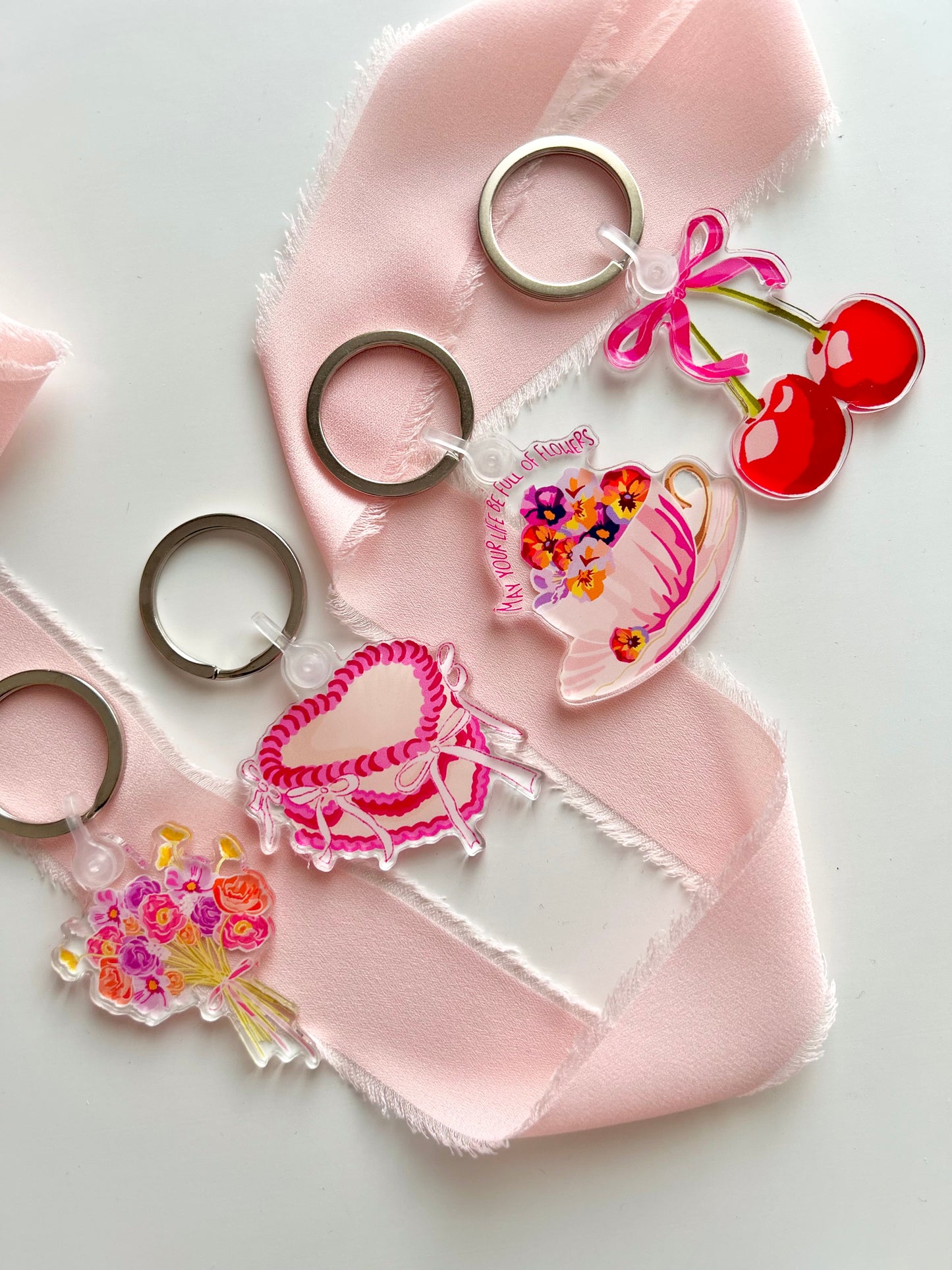 "Cup of flowers" keychain