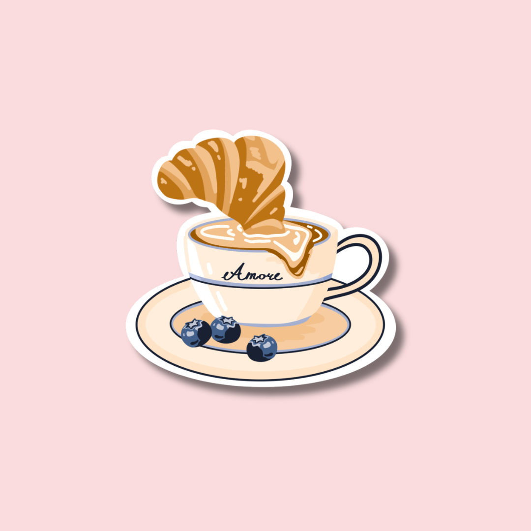 "Blueberry croissant" vinyl sticker