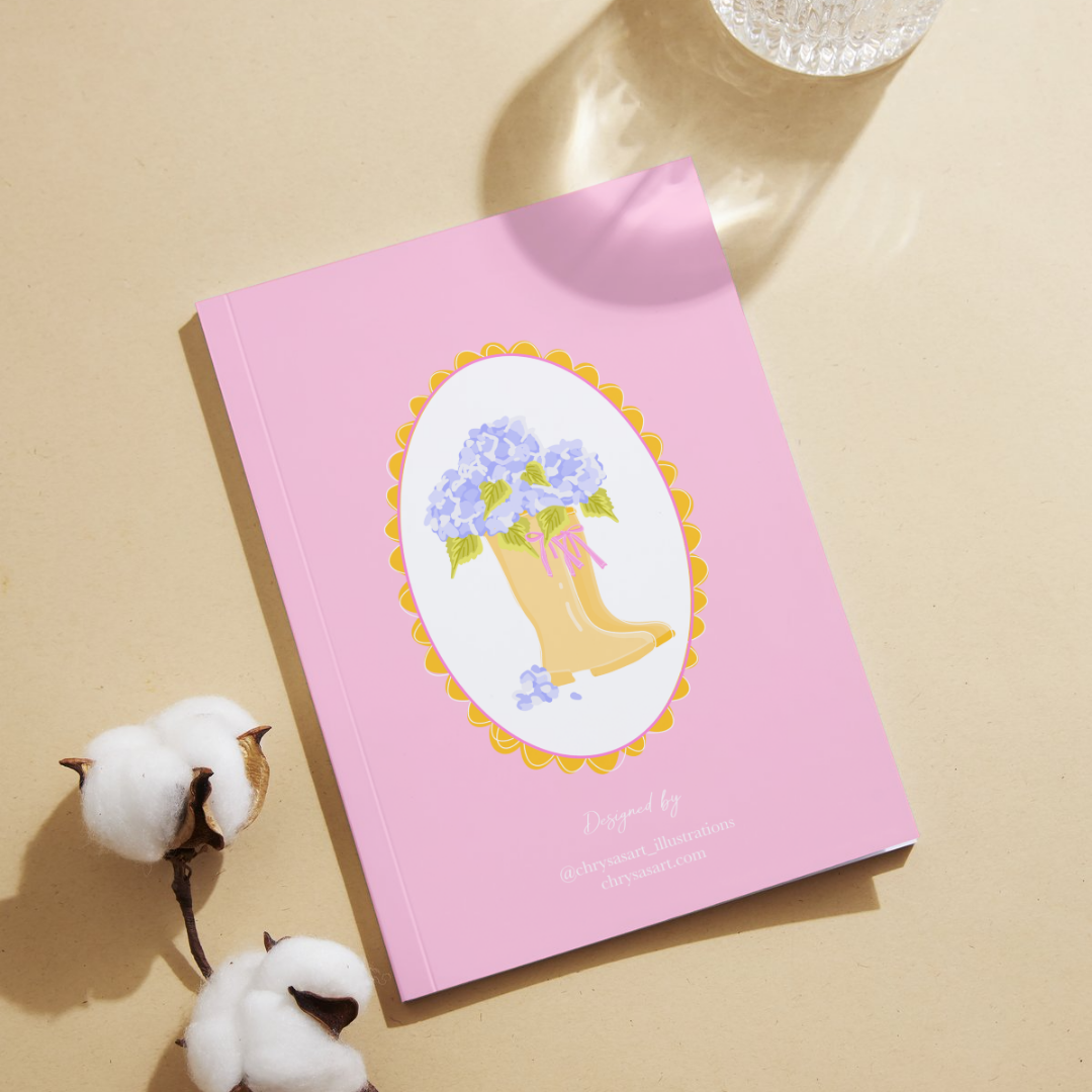 "Blooming Boots" notebook