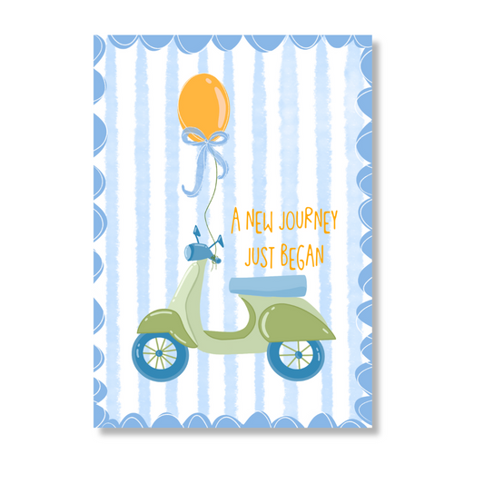 "A new journey" greeting card