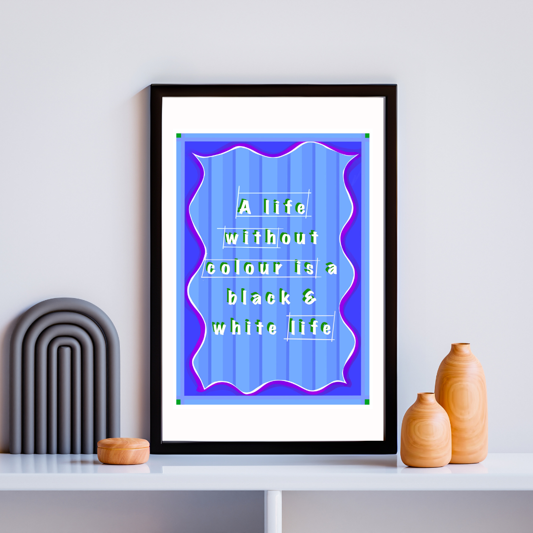 "Color is life" blue