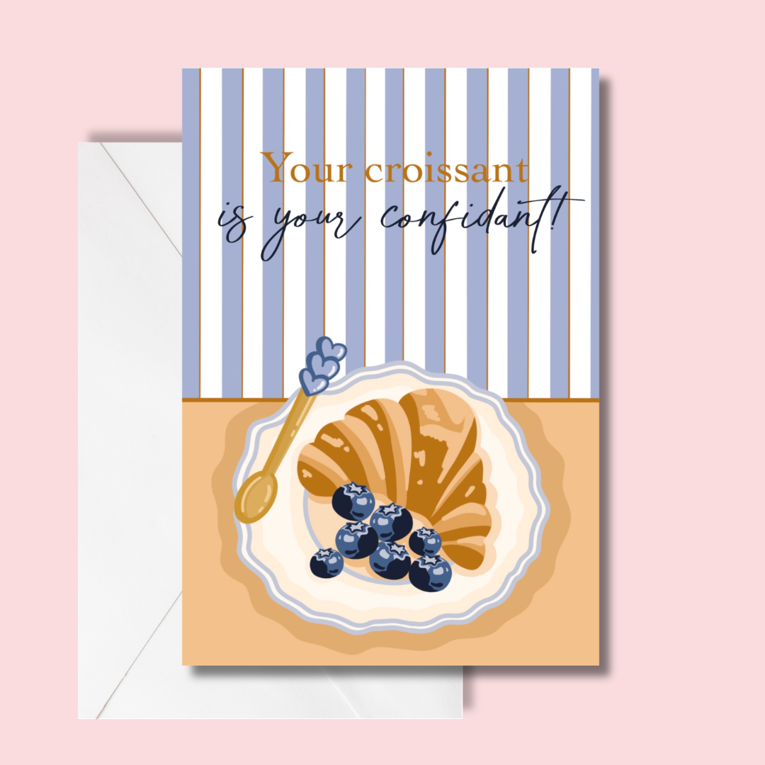 "Blueberry croissant" greeting card