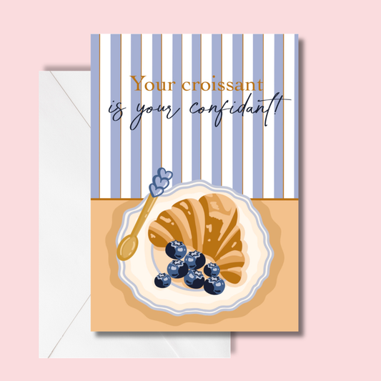 "Blueberry croissant" greeting card
