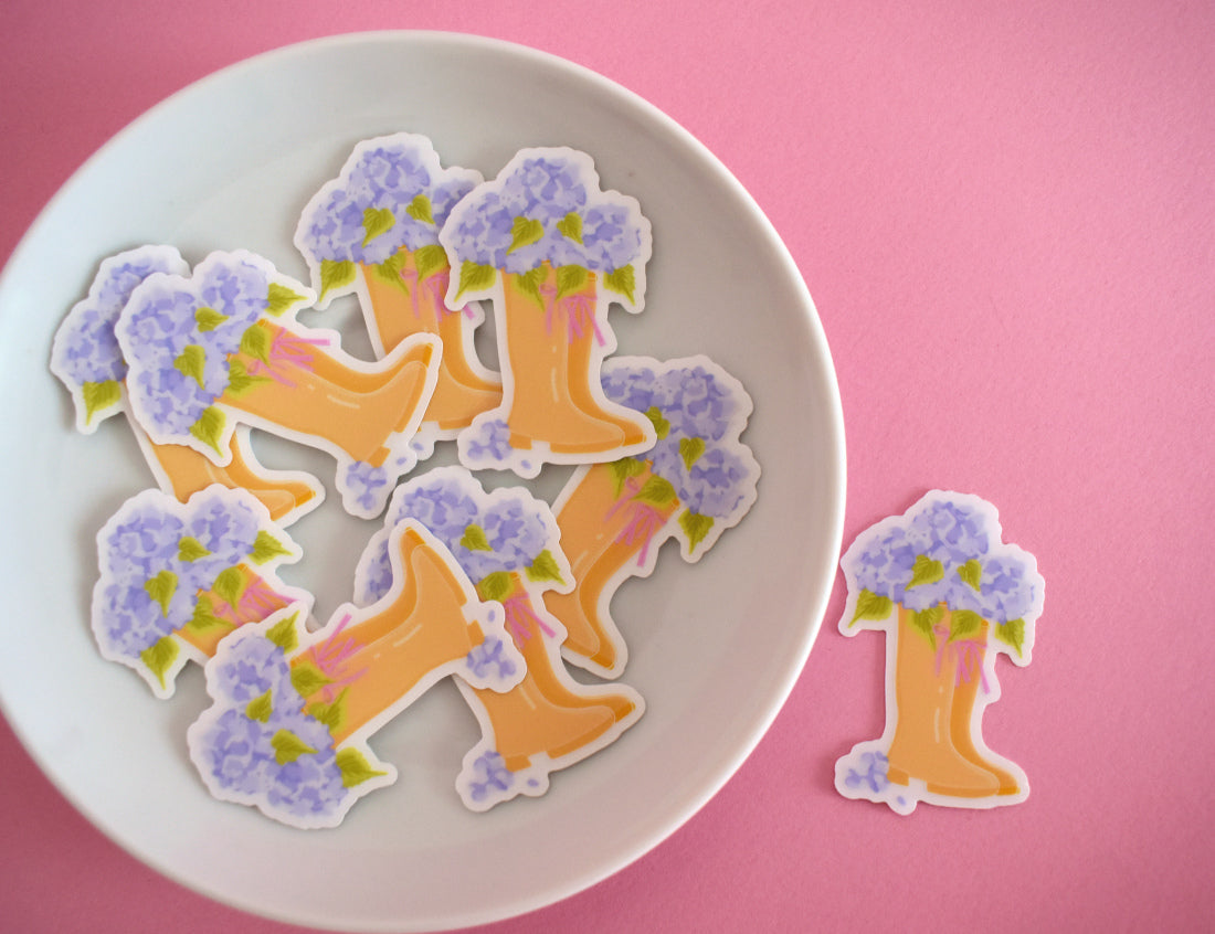"Blooming Boots" vinyl sticker
