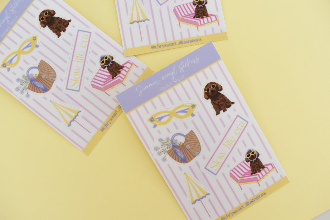 "Slow life" sticker sheet