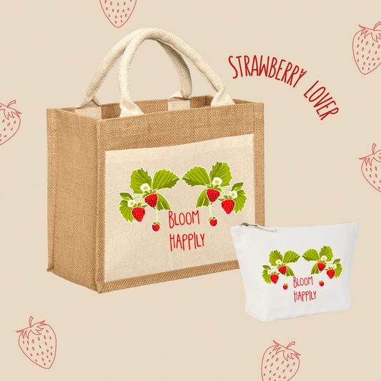 Illustrated Strawberry bag set