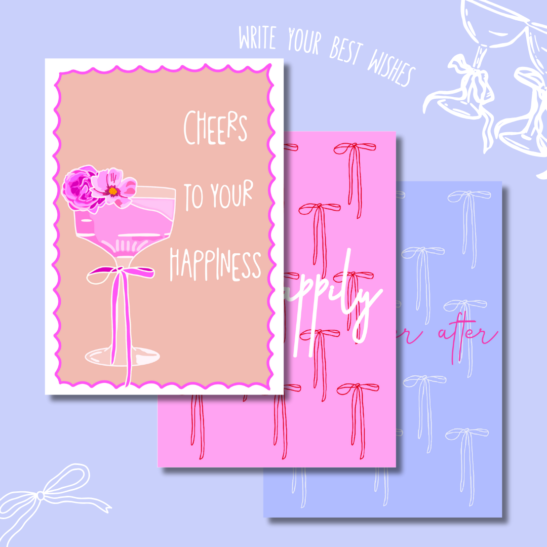 Wedding cards set of 3
