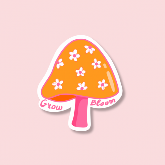 “Blooming mushroom” vinyl sticker