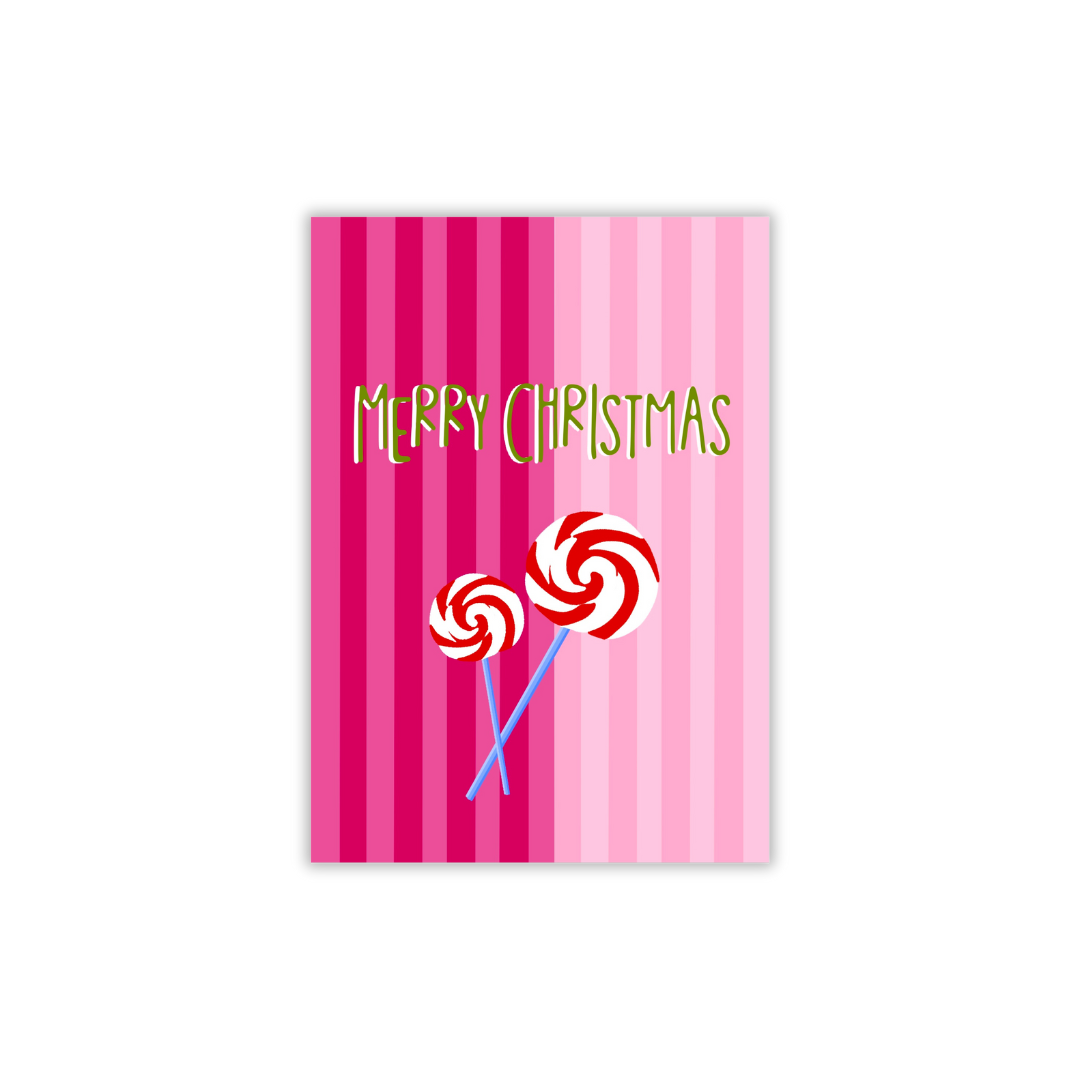 Illustrated Christmas Card "candy"