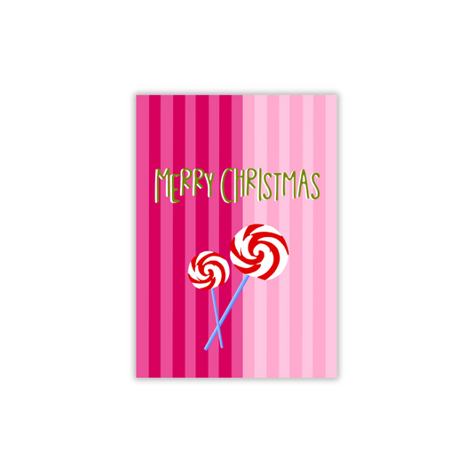 Illustrated Christmas Card "candy"